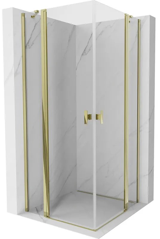 Mexen Mist Duo kabina prysznicowa uchylna 85 x 85 cm, transparent, złota - 8A4-085-085-50-00