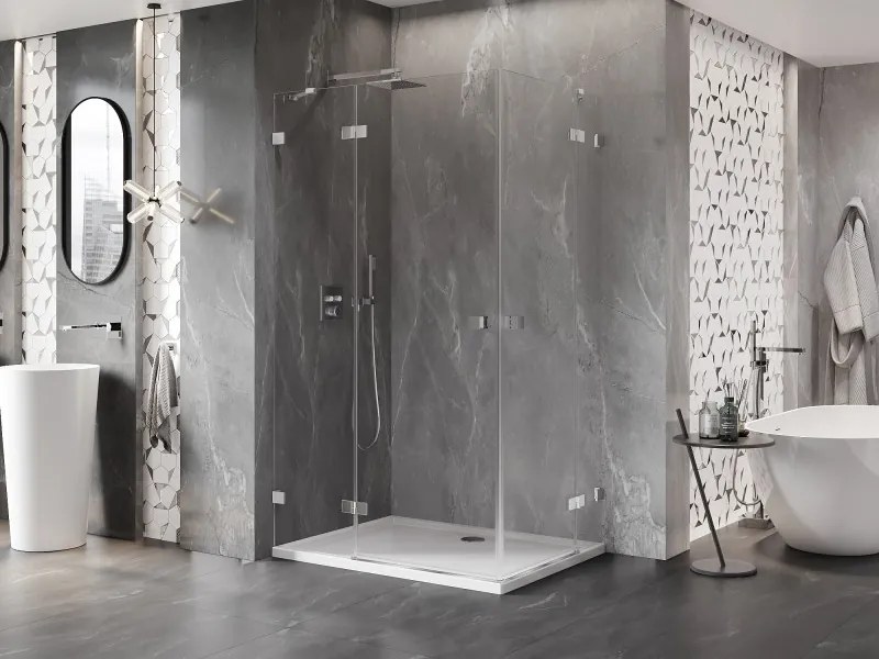 Mexen Lunar Duo kabina prysznicowa uchylna lewa 75 x 70 cm, transparent, chrom - 834-075L-070P-01-00