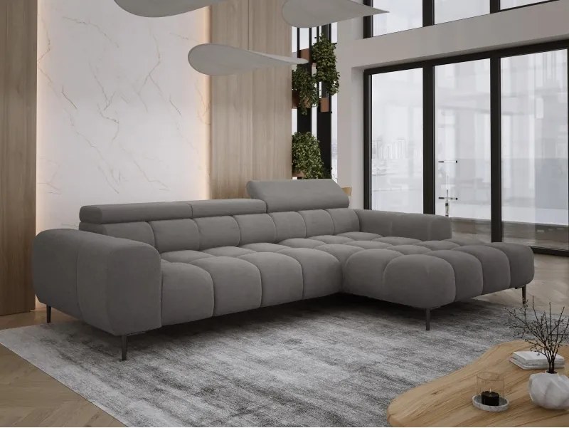 Narożnik PLAZA S Prawostronny z elektryczną regulacją siedziska w tkaninie APHRODITE 22 WERSAL