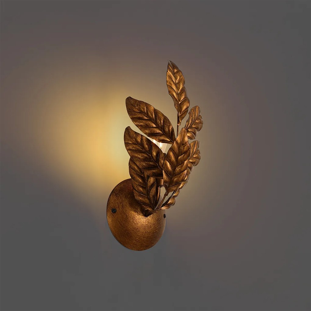 Lampa ścienna w stylu vintage antyczne złoto - Linden
