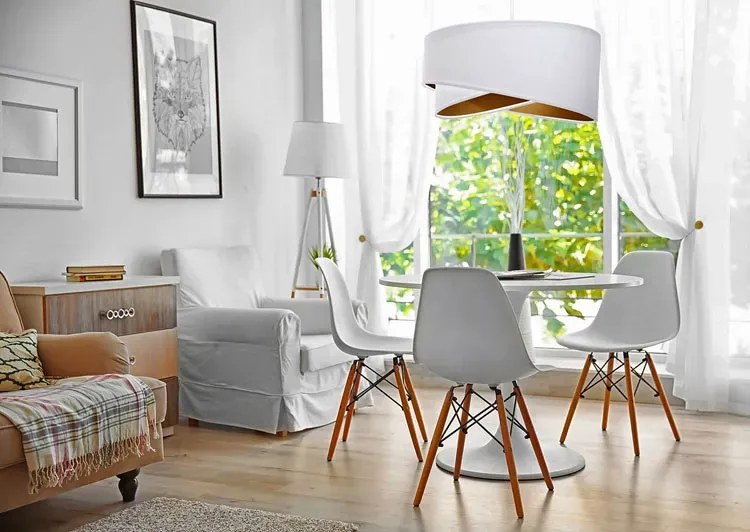 Biało-złota lampa wisząca nad stół W9-P87