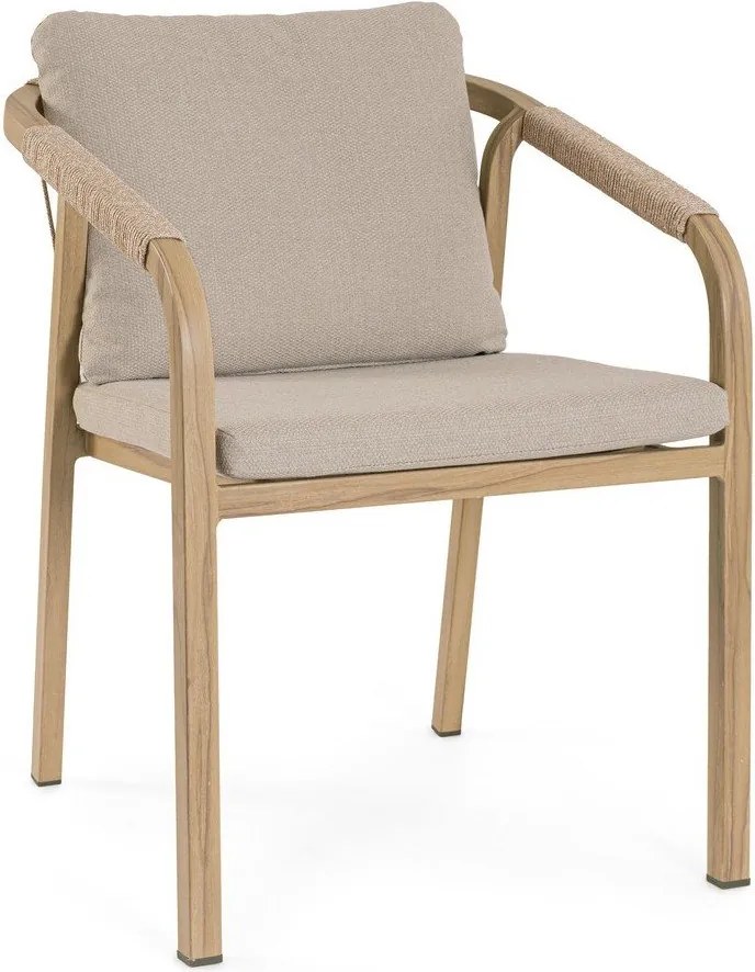 Metalowe krzesło ogrodowe w naturalnym kolorze Kalimera – Bizzotto