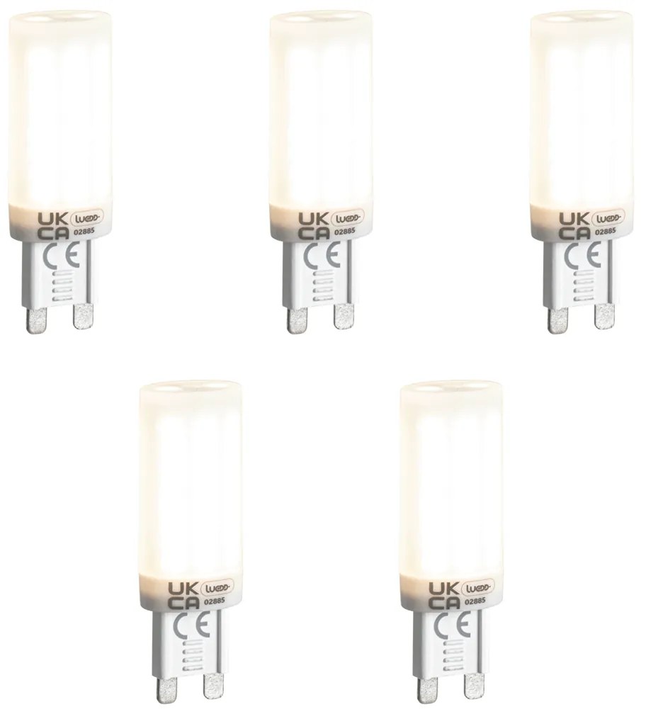 Zestaw 5 żarówek LED G9 z 3-stopniowym ściemnianiem, opalowych 4,5W 500 lm 4000K