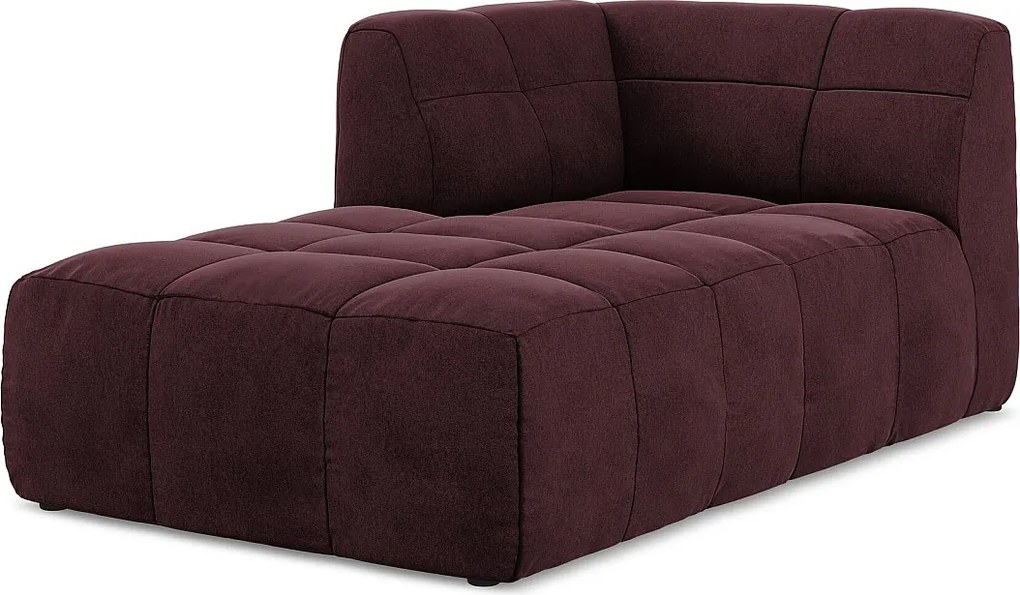 Szezlong lewostronny - z tkaniny welwetowej - burgundowy - ALOHA