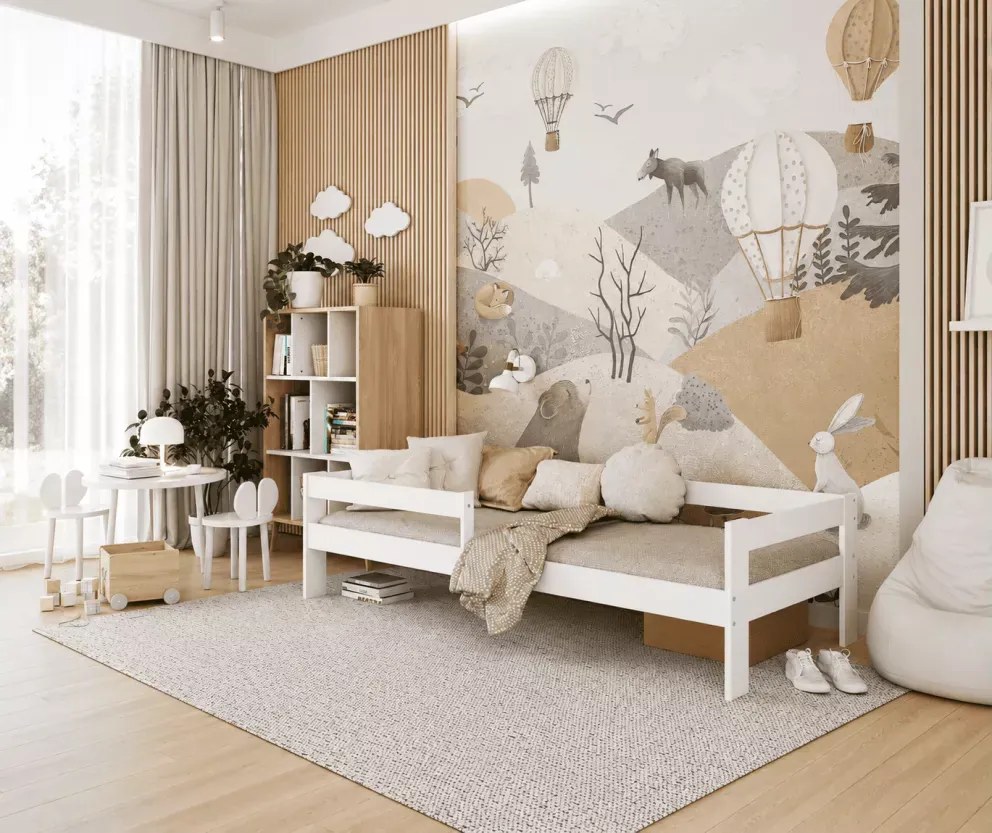 Łóżko dziecięce Tika 80x160 80x190 z barierką stelażem Flex szufladą i materacem piankowym