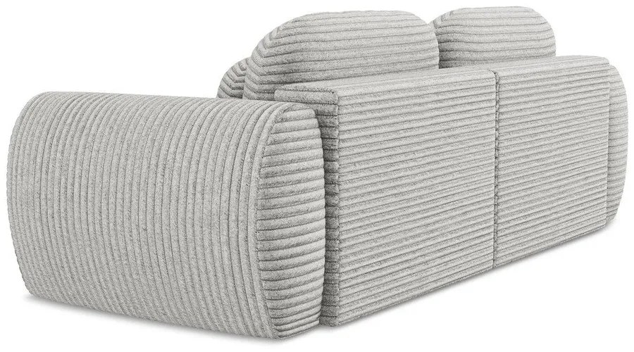 Jasnoszara sztruksowa rozkładana sofa ze schowkiem 266 cm Kini – Makamii