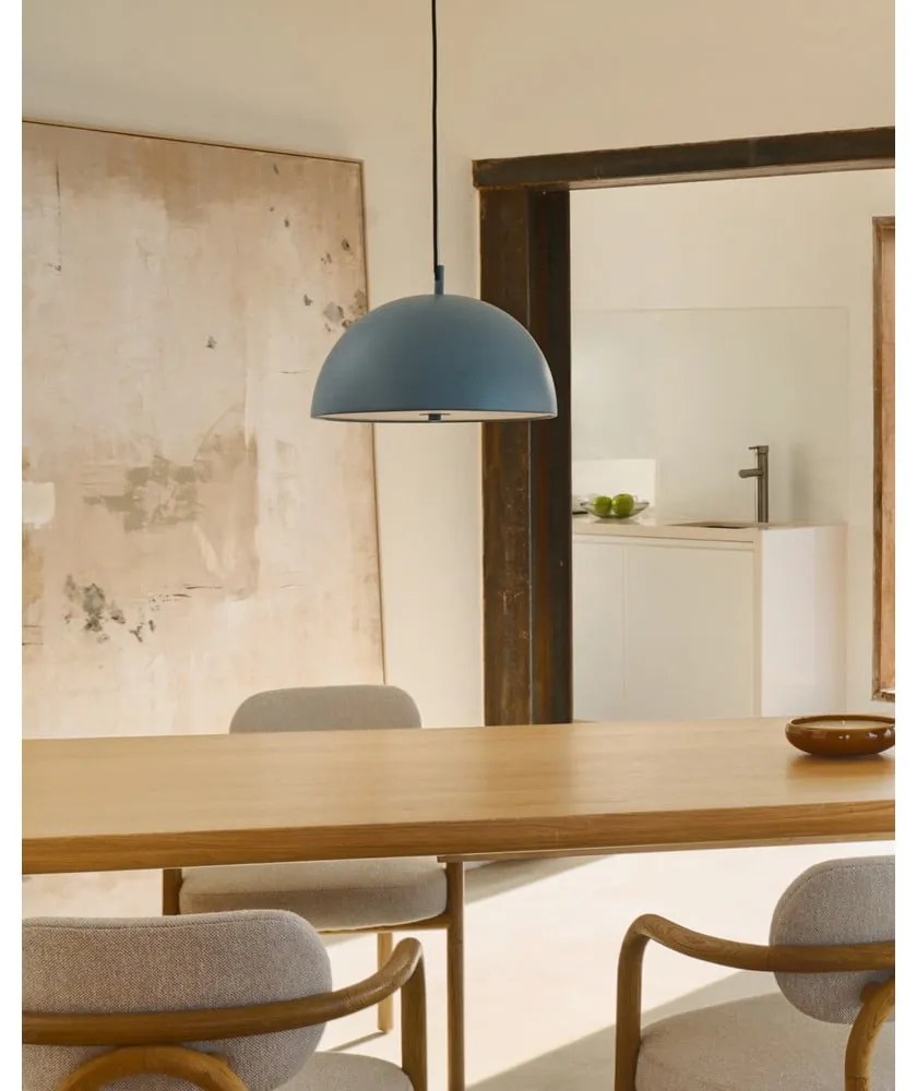 Niebieska lampa wisząca z metalowym kloszem ø 39,5 cm Catlar – Kave Home