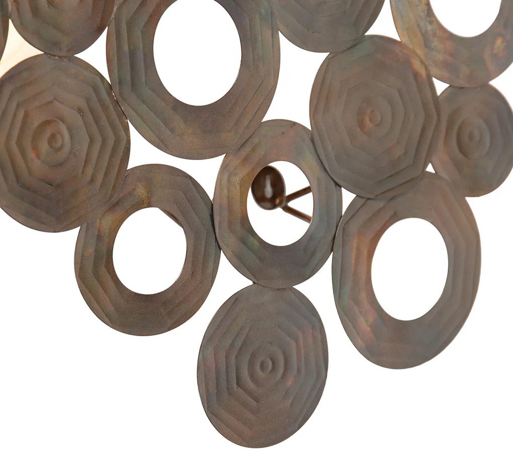 Lampa ścienna w stylu art deco miedziana 77 cm - Circles ArtDeco Oswietlenie wewnetrzne