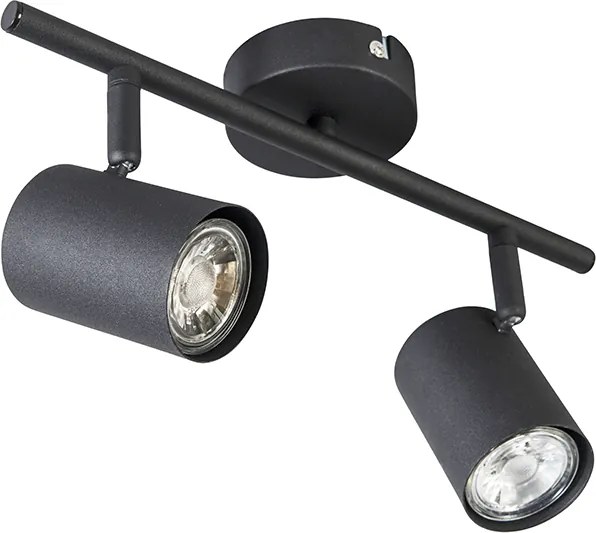 Nowoczesny reflektor czarny 2-światłowy, regulowany - Jeana