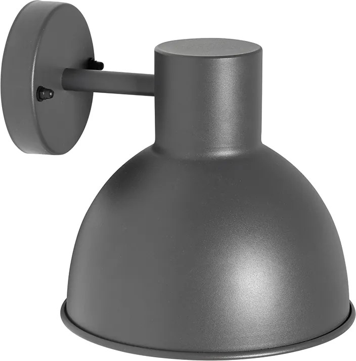 Industrialna lampa ścienna zewnętrzna ciemnoszara okrągła IP44 - Natas