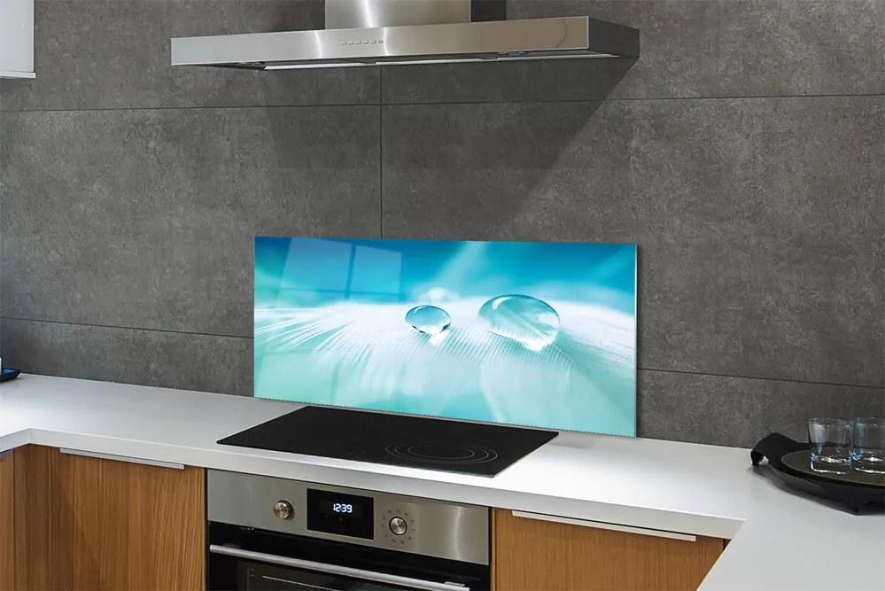 Panel nad Blat Kuchenny Makro Detal Kropli Wody