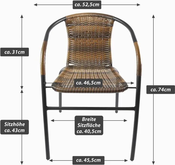 Krzesło bistro ogrodowe, składane, brązowe