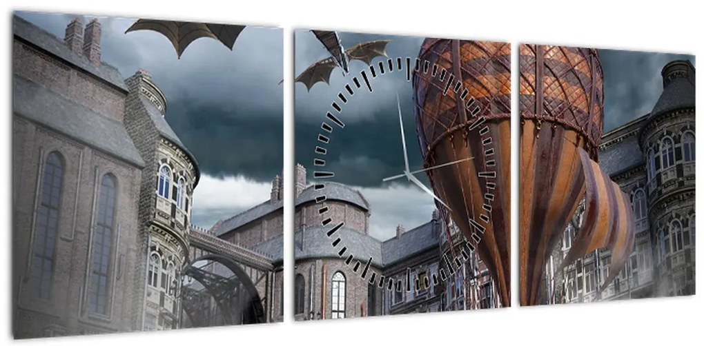 Obraz - Surrealistyczny krajobraz (z zegarem) (90x30 cm)
