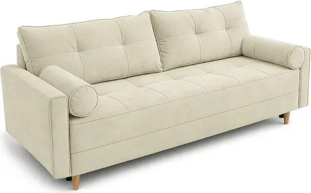 Sofa z Funkcją Spania LONAR Kremowa Japandi