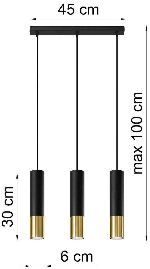 Czarno-złota lampa wisząca nad stół - EXX246-Oller
