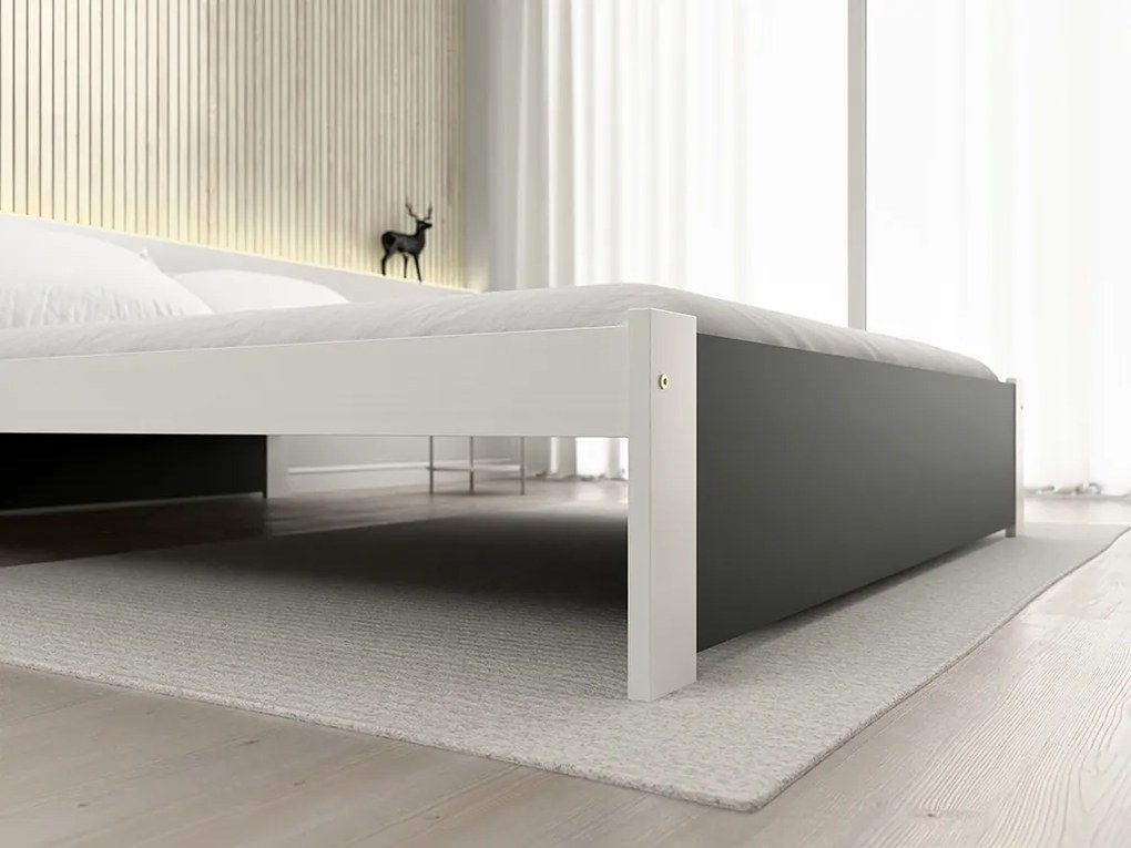 Łóżko IKAROS 120 x 200 cm, antracyt/biały Stelaż: Ze stelażem listwowym rolowanym, Materac: Materac Sommera 18 cm