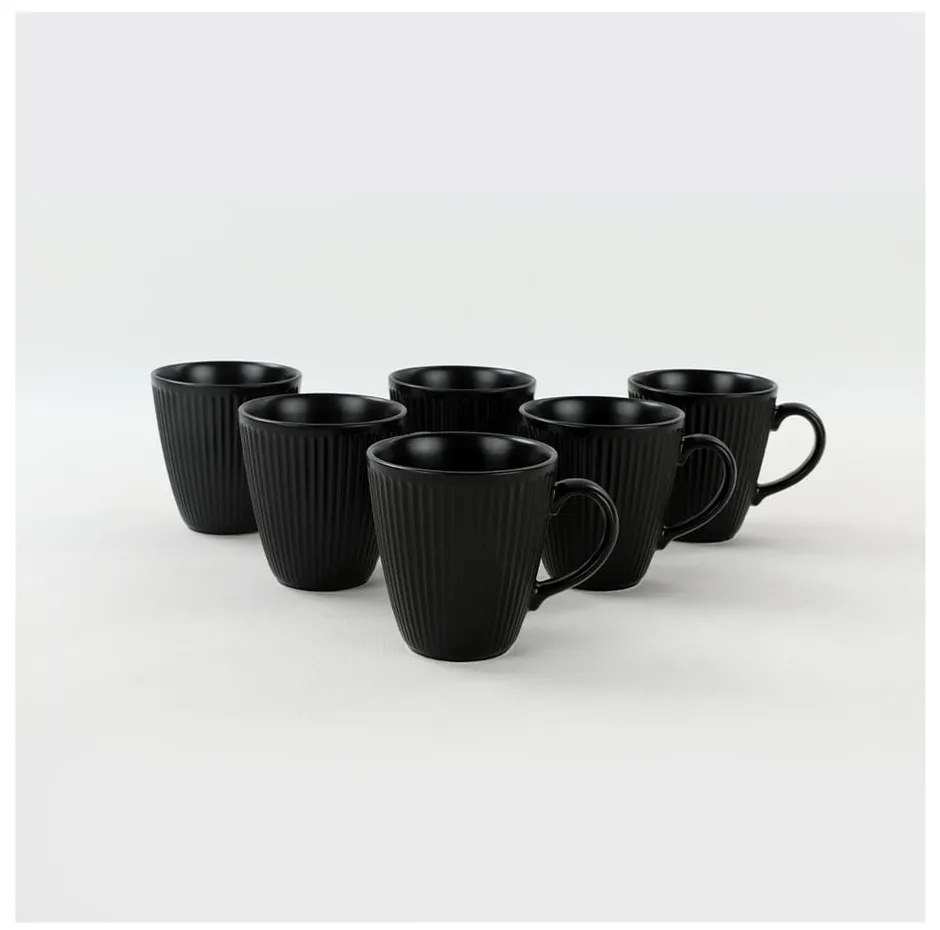 Czarne ceramiczne kubki zestaw 6 szt. 0.3 l – Hermia