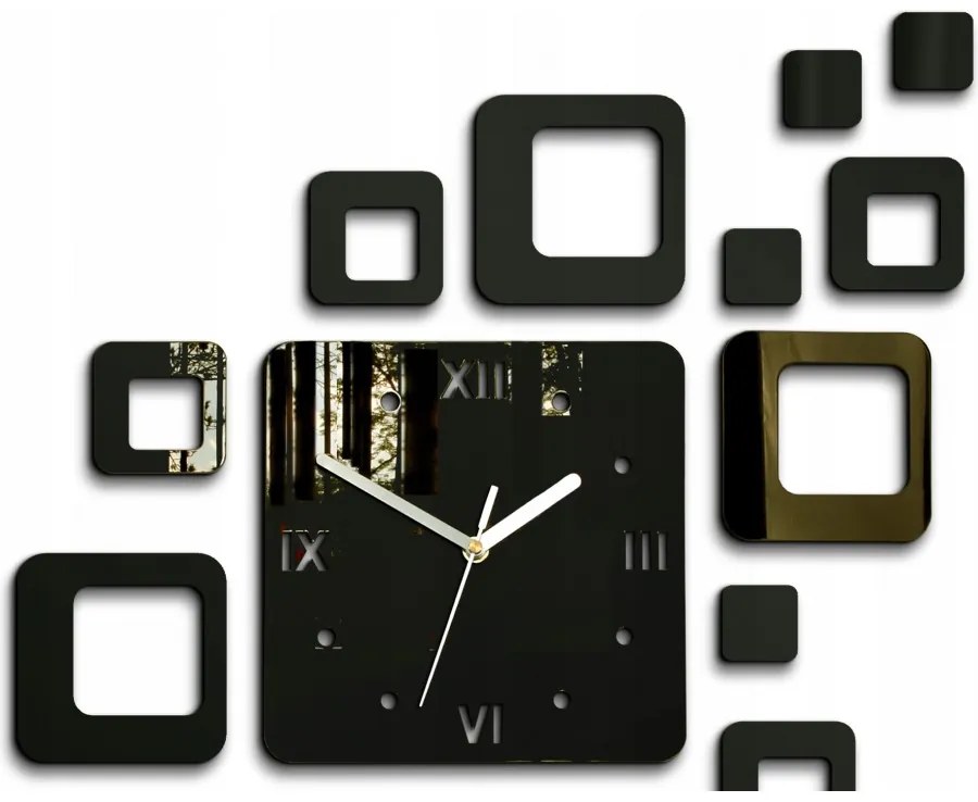 Zegar na ścianę nowoczesny naklejany ozdobne elementy cichy mechanizm loft