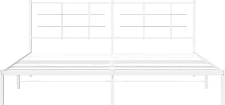 Białe metalowe łóżko małżeńskie 200x200 cm E1-B21