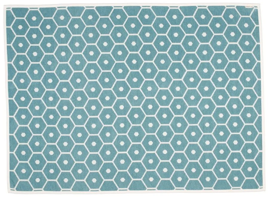 Turkusowy koc z mieszanki wełny 140x180 cm Honey Turquoise – Pappelina