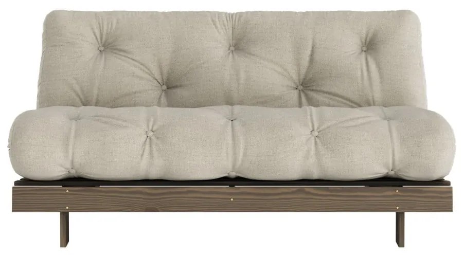 Beżowa lniana rozkładana sofa 160 cm Roots – Karup Design