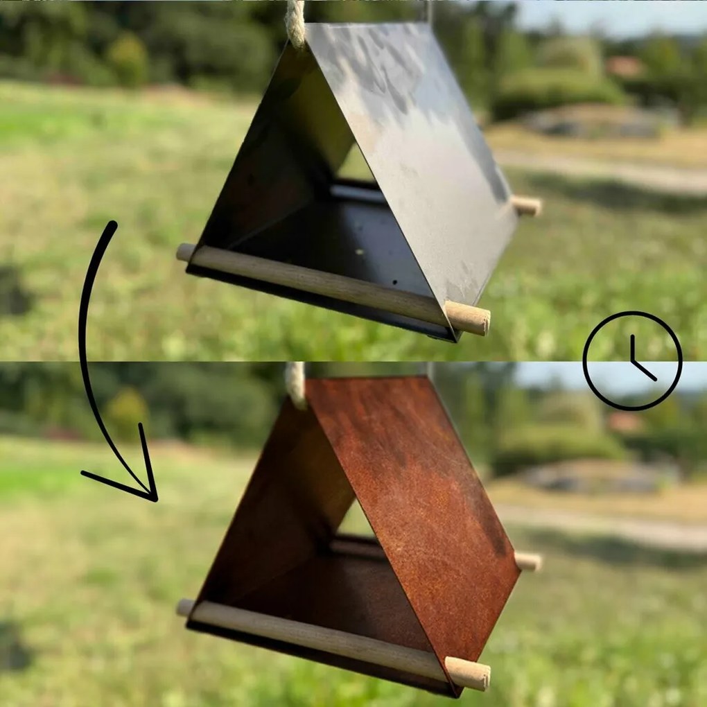 Vela Karmnik dla ptaków 25 x 25 x 20 cm, corten CORGARDEN 1041