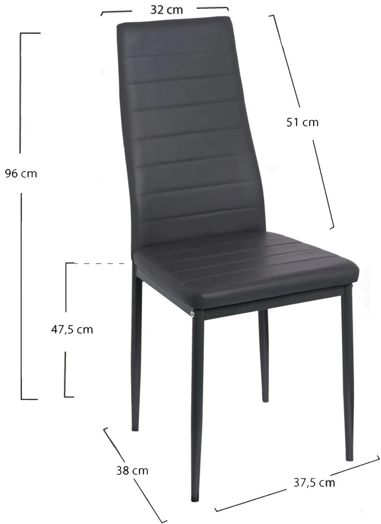 Pakiet 4 krzese Lauter ze sztucznej skóry