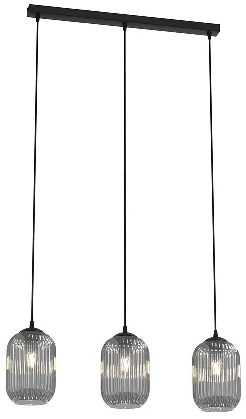 Potrójna lampa wisząca z grafitowymi kloszami - D162 S9-W70