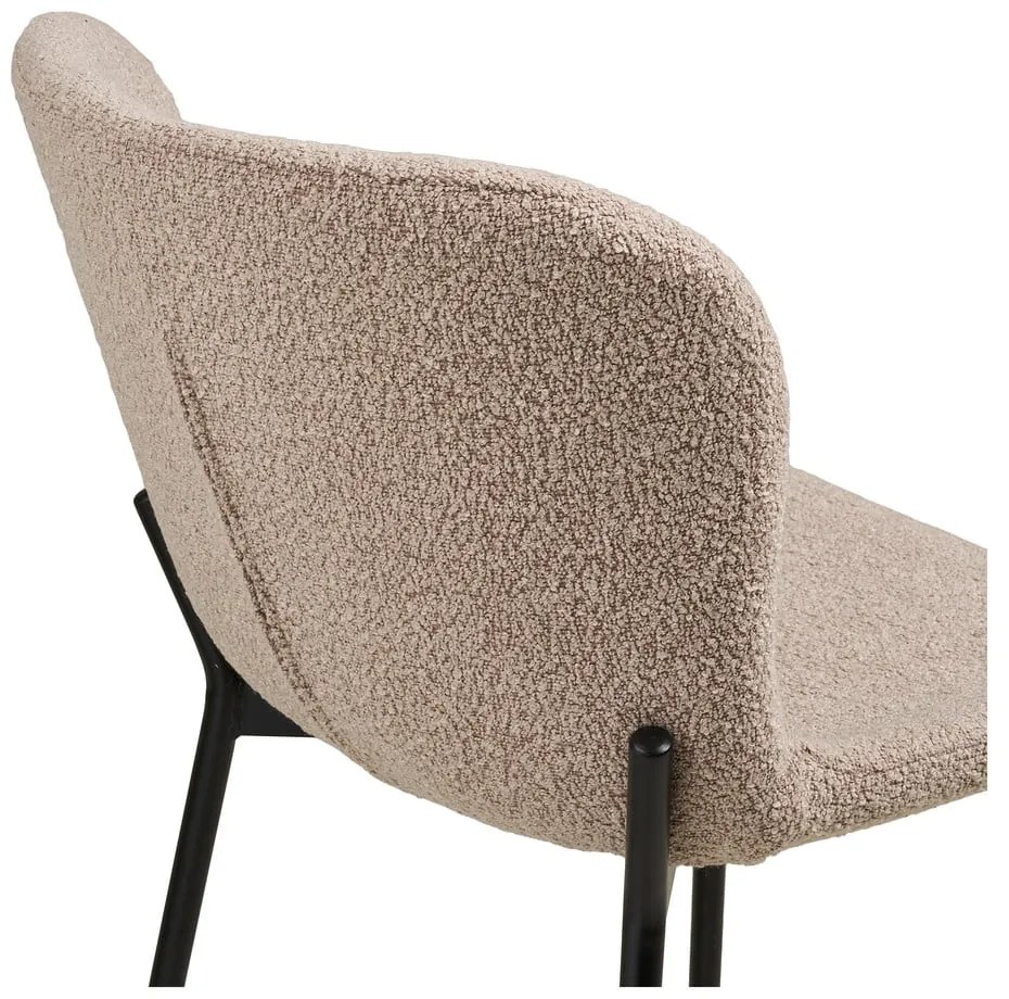 Beżowy tapicerowany hoker (wysokość siedziska 65 cm) Maceda – House Nordic