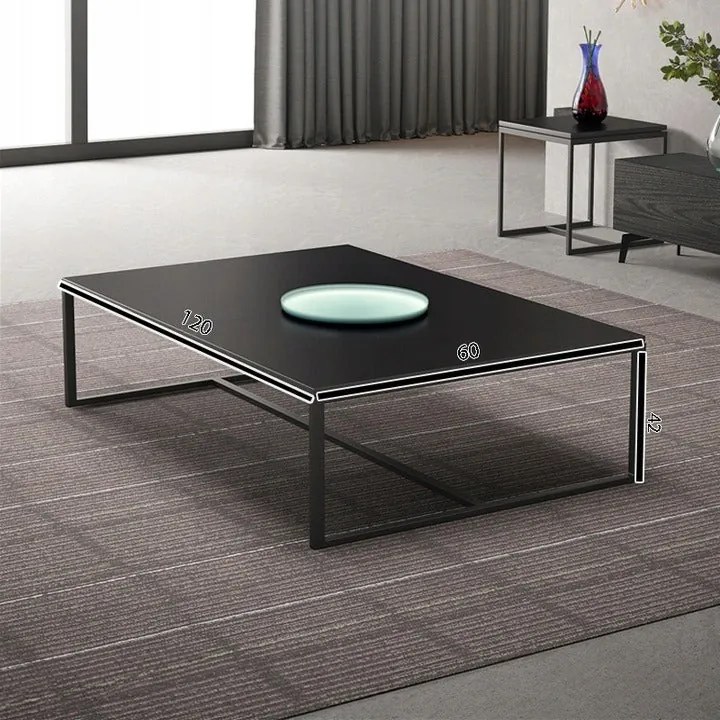 Ława stolik kawowy nowoczesny prostokątny 120 cm czarny industrialny loft