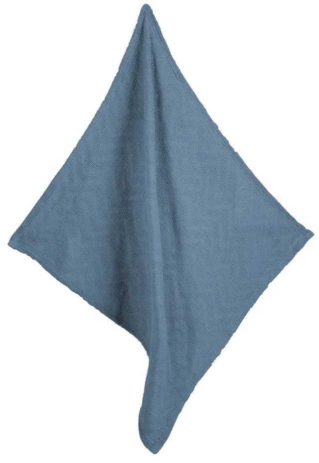 Niebieski dzianinowy koc dziecięcy z bawełny organicznej 80x80 cm Seashells – Roba