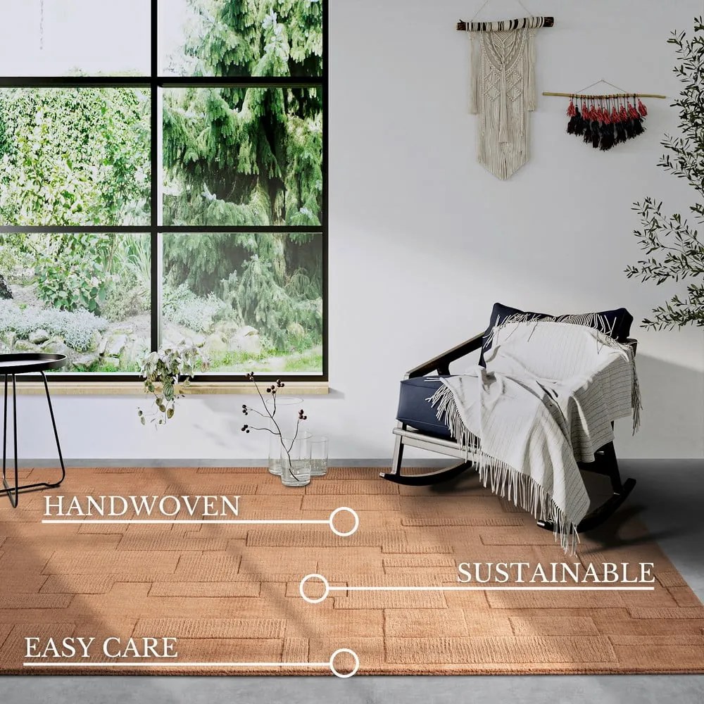 Brązowy wełniany dywan tkany ręcznie 190x280 cm Wilhelmine – Villeroy&amp;Boch