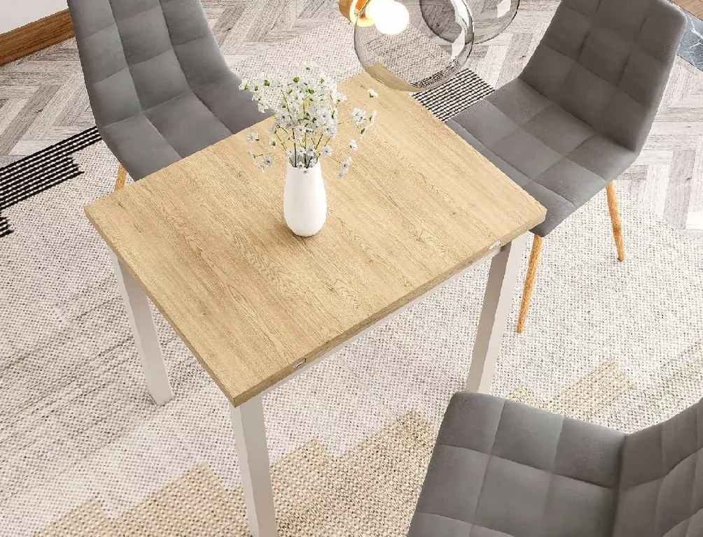 Stół jadalniany rozkładany FLIP 80(160)X80 cm, dąb Cremona Torro/kaszmir