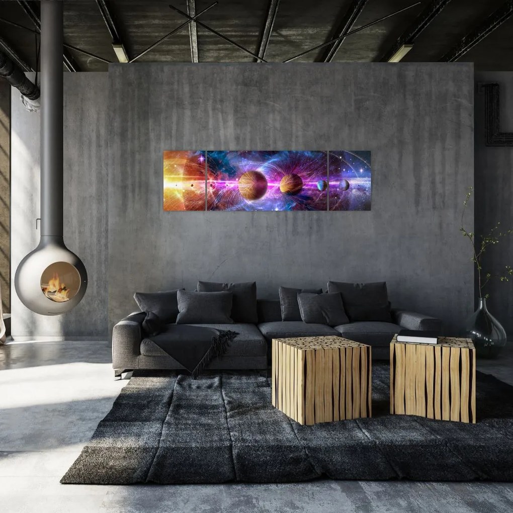 Obraz - Układ Słoneczny (170x50 cm)