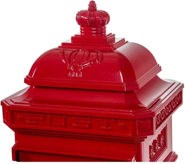 Skrzynka na listy antyczna czerwona