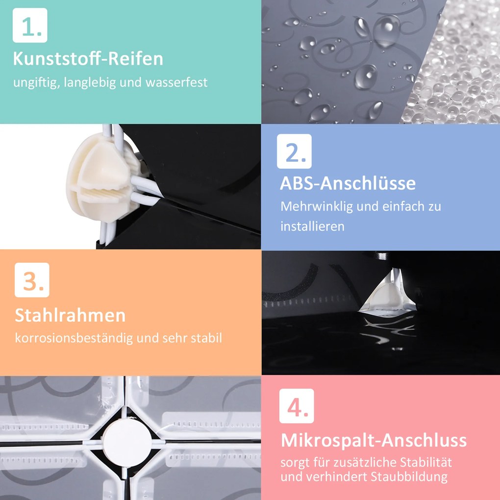 Homcom regał na buty garderoba DIY 16 kostek organizacja przestrzeni czarno-biała 95x37x160cm | Aosom PL