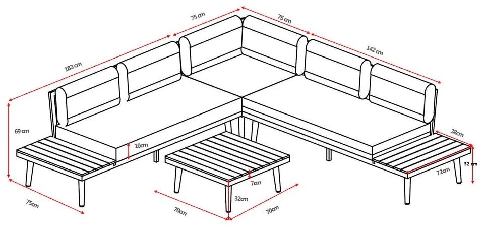 Szara sofa ogrodowa z konstrukcją z drewna akacji Bonami Selection Lustio