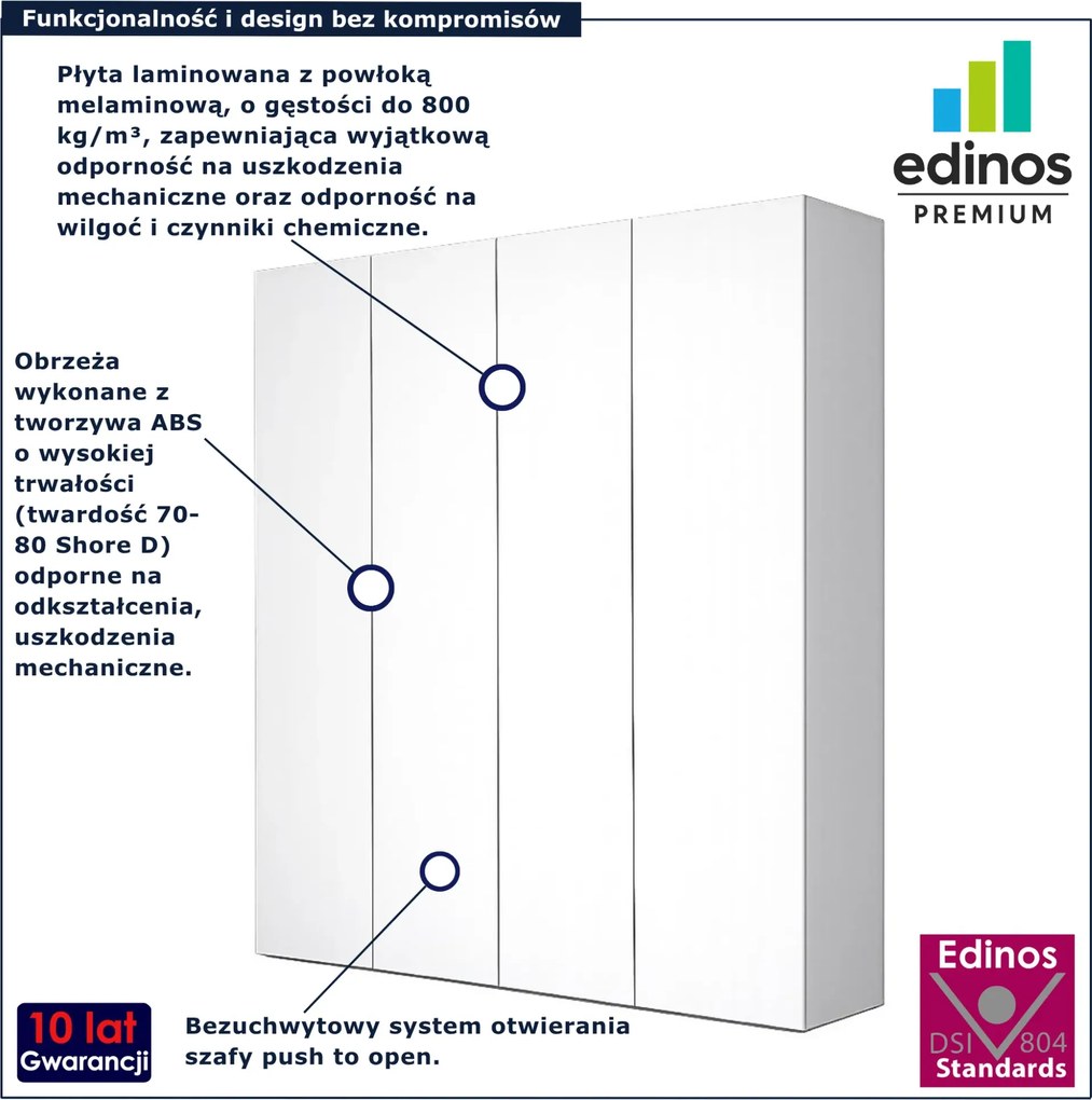 Biała wysoka minimalistyczna szafa uchylna B2-E31