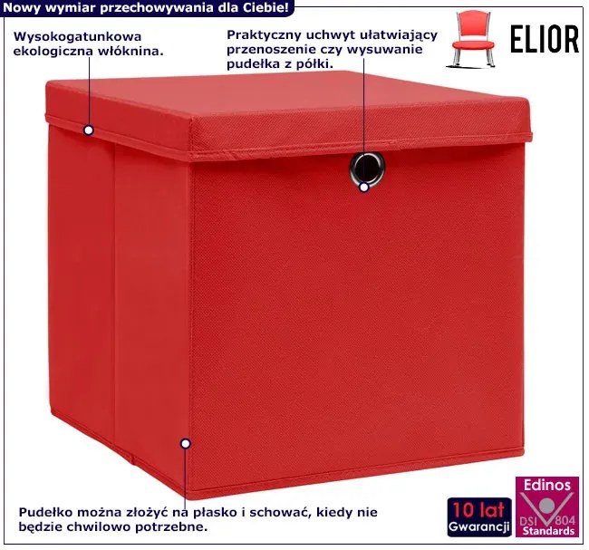 Zestaw czerwonych składanych pudełek 4 sztuki A0-S84