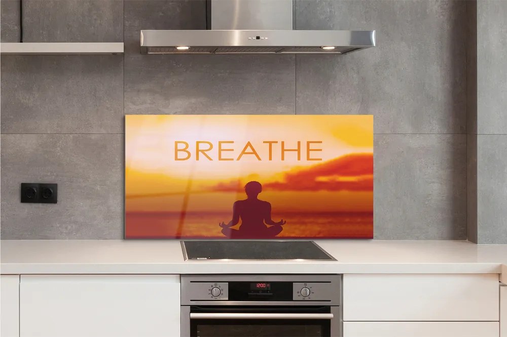 Szklany Panel Kobieta i Napis pod Słońcem