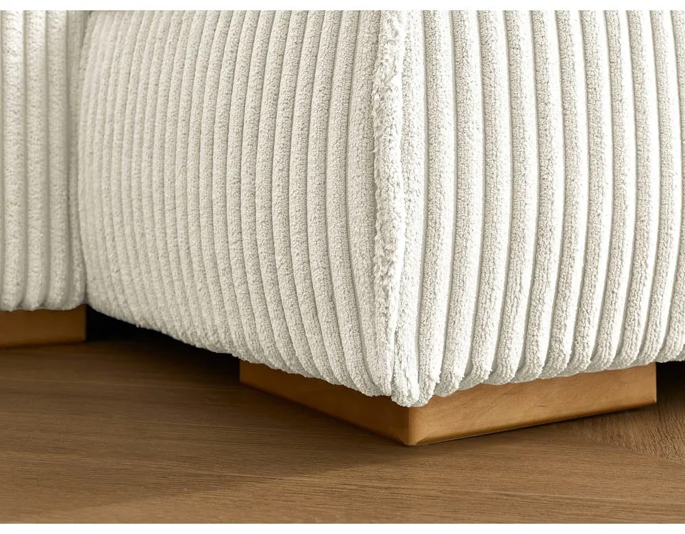 Beżowa sztruksowa rozkładana/ze schowkiem sofa 244 cm Chelsea – Bobochic Paris