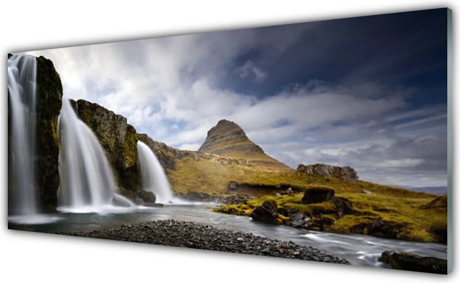 Panel Szklany do Kuchni Dziki Wodospad Górski