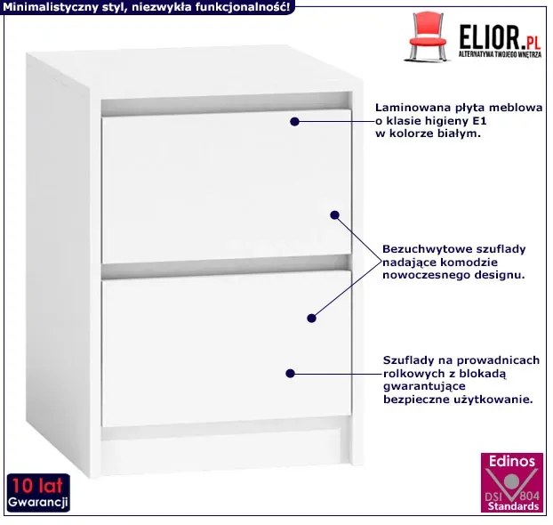 Szafka nocna Lanilo 3X - biała
