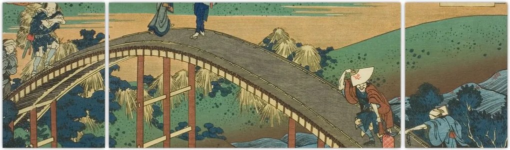 Obraz - Katsushika Hokusai, Ariwara no Narihirafrom the series One Hundred, Poems Explained by the Nurse (Hyakunin isshu uba ga etoki), reprodukcje (170x50 cm)