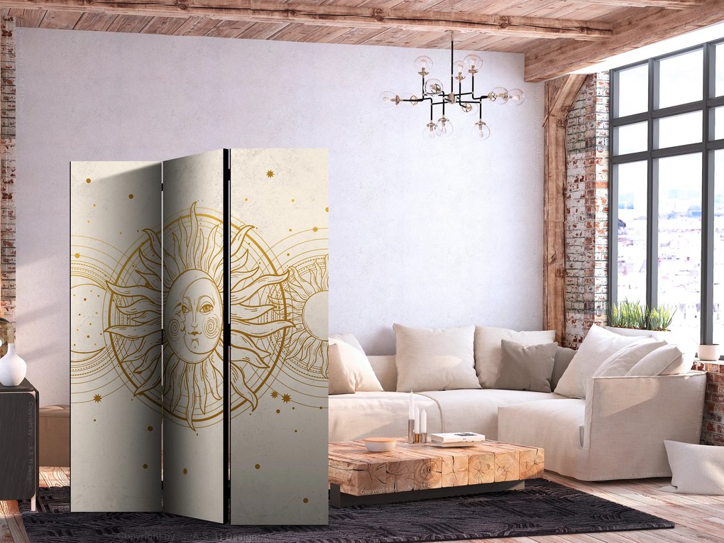Parawan akustyczny Tła i desenie 135x172 cm 3-częściowy biały ARTGEIST B