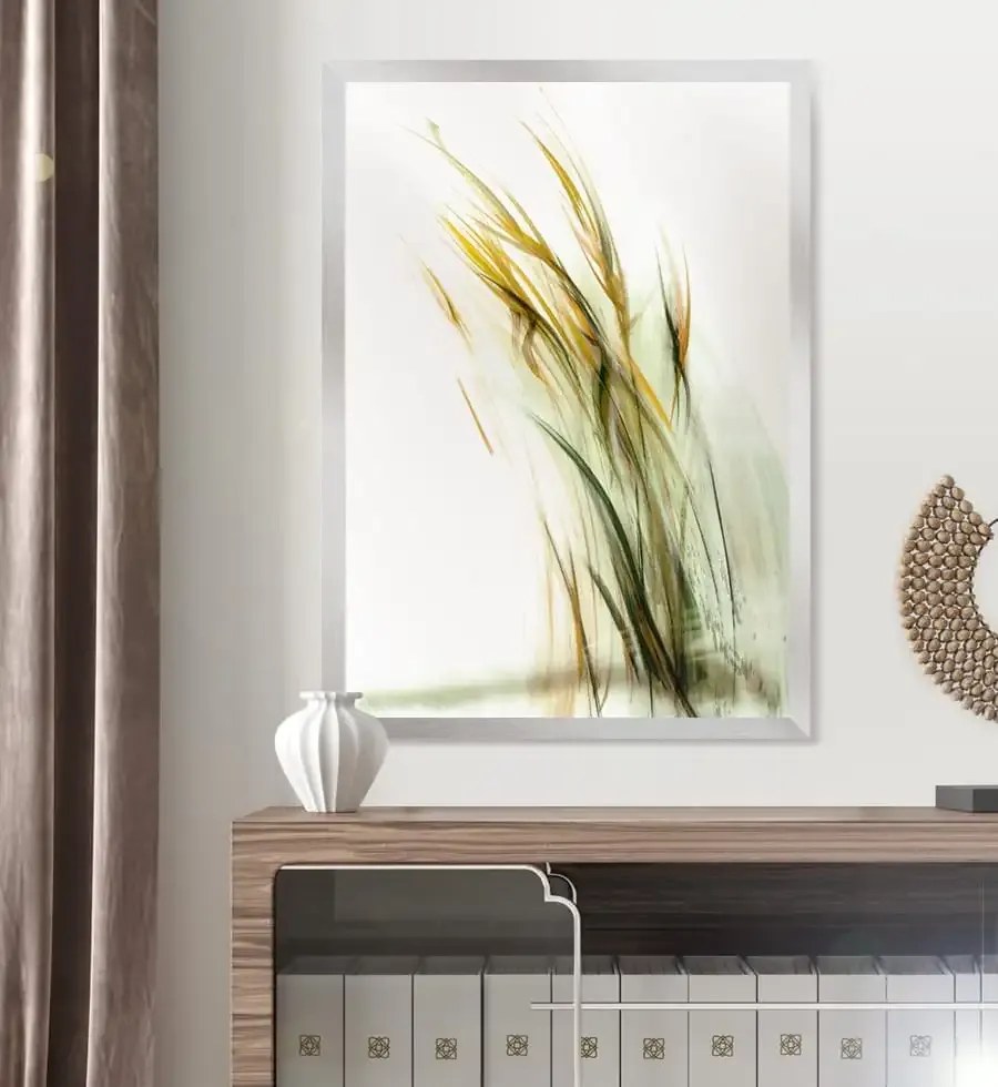 Elegancki obraz traw do wnętrz w stylu japandi i modern organic Trawy, Seria Ulotna