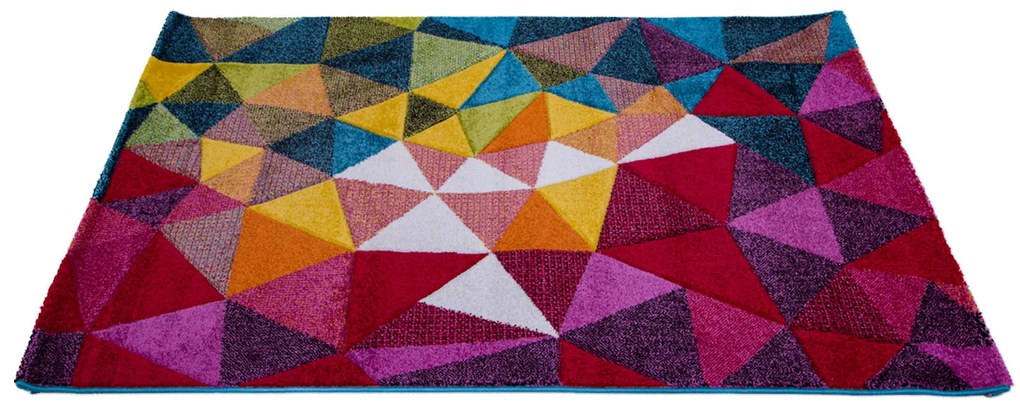 Dywan nowoczesny 3D Folk Trójkąty wielokolorowy 120 cm x 170 cm