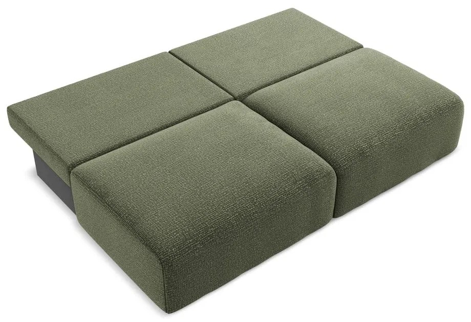 Zielona rozkładana/ze schowkiem sofa 216 cm Kalena – Makamii