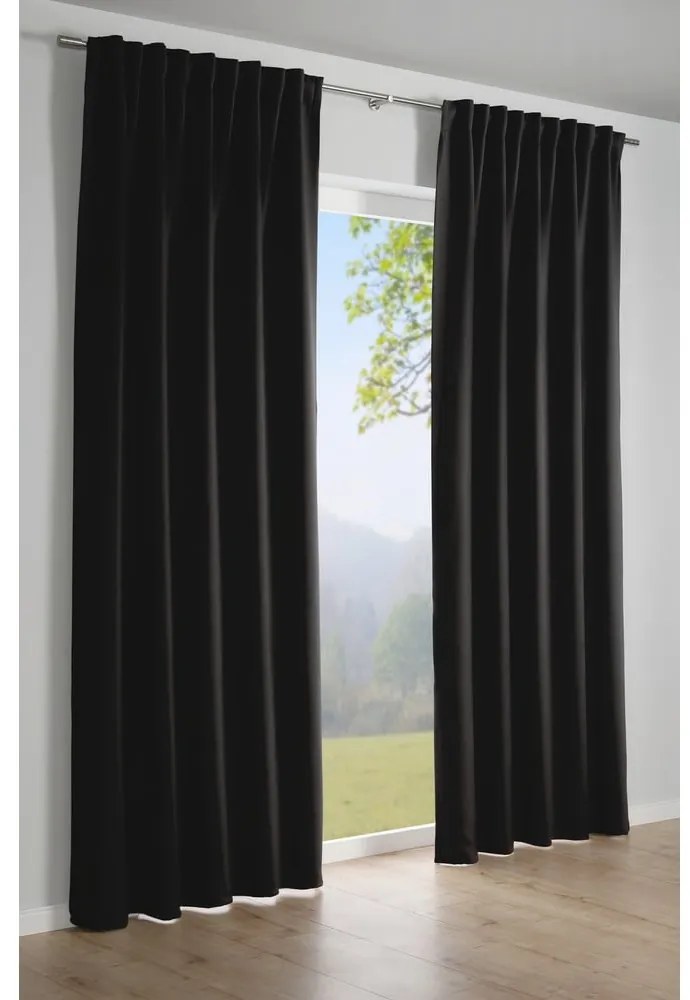 Czarna zasłona 245x140 cm Dimout – Gardinia