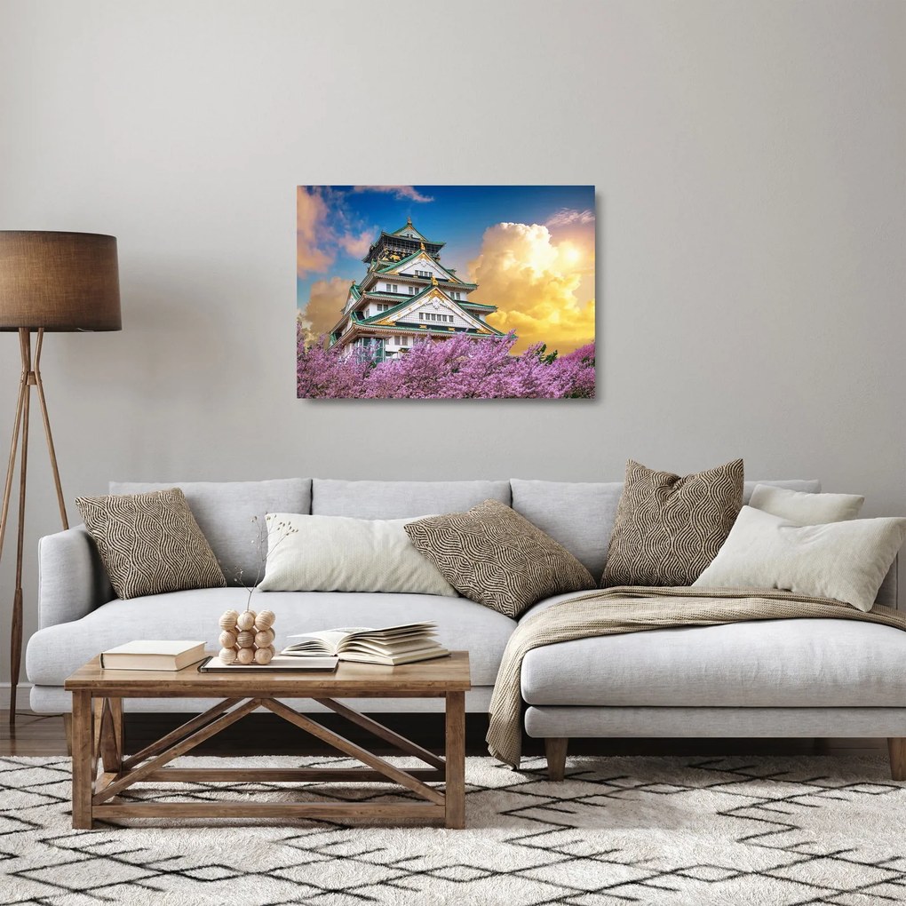 Obraz na szkle - Zamek Osaka (70x50 cm)